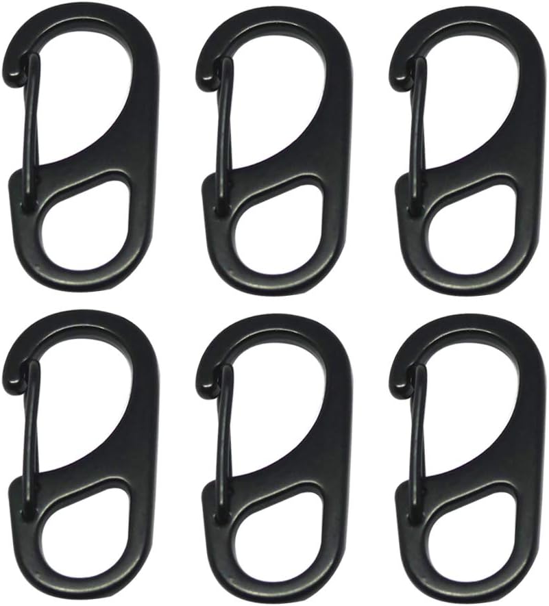 Small Carabiner Clips 1.25 inch/1.85 inch Snap Hooks with Fixed Eye Spring Gate Keychain Parocord Rope Clasps Accessories