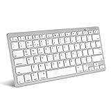  Caseflex Ultra Slim Wireless Bluetooth Keyboard For All iOS, iPad, Android, Mac, Windows Devices - Silver & White, [Importado de UK]