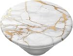 PopSockets: Phone Grip with Expanding Kickstand, Pop Socket for Phone - Gold Lutz Marble