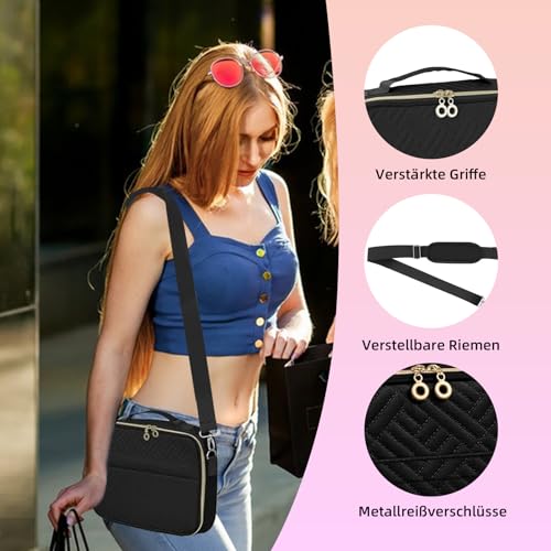 Bibeltasche, Bibelhülle Bibelumschlag Tasche mit Griff und Schulterriemen, Bibelschutz Hülle, Große Bibel Buch Tragetasche mit Mehreren Taschen und Reißverschluss, Bibeletui Buchtasche für Frauen