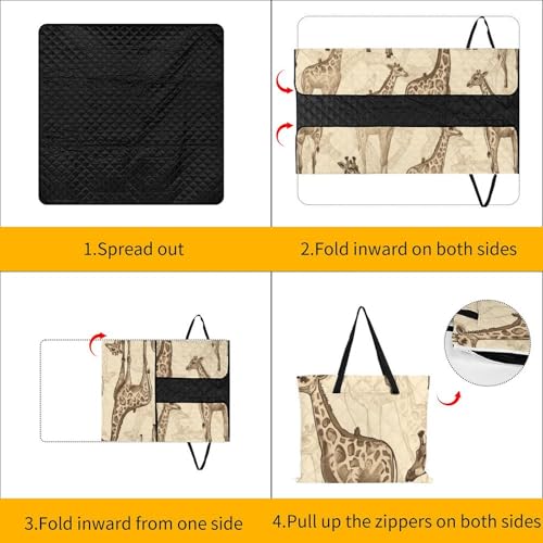 Tapis de pique-nique imprimé imperméable et résistant pour le sol - 4