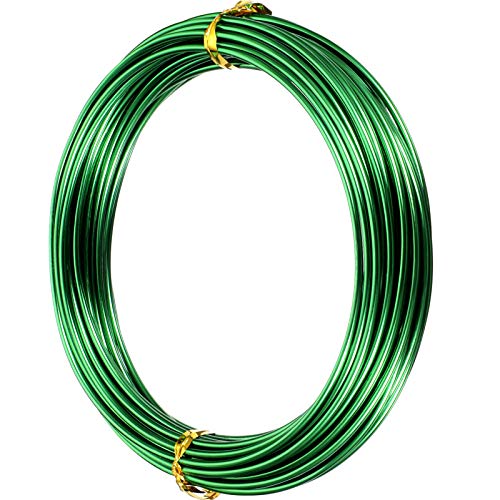 Image of TecUnite Aluminum Craft Wire for Sculpting Armature Bendable Craft Wire for DIY Jewelry Making(Green, 10 M X 2 mm, 1 Roll)