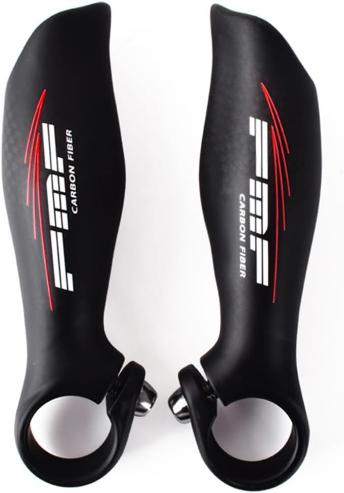 Carbon Bicycle Bar Ends - Ergonomic Thumb Rest & Grip Optimization - 22.2mm Clamp - for MTB/Road Bikes (Black)