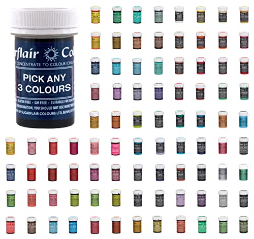 Sugarflair Pick Any 3 Concentrated Spectral Pastel & Satin Pastes 25g