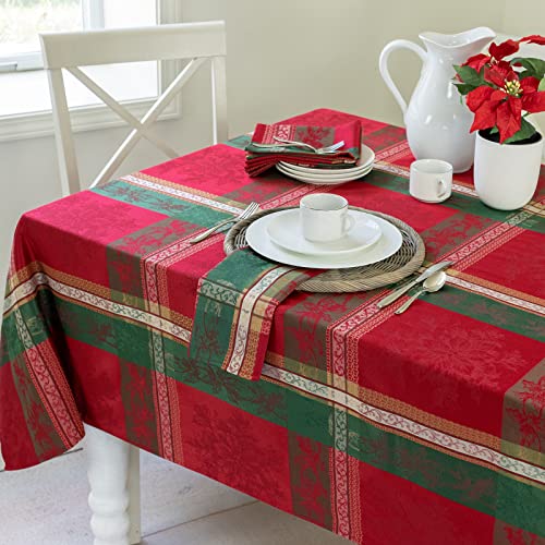 image for Benson Mills Holiday Legacy Yarn Dyed Jacquard Fabric Table Cloth, Hol