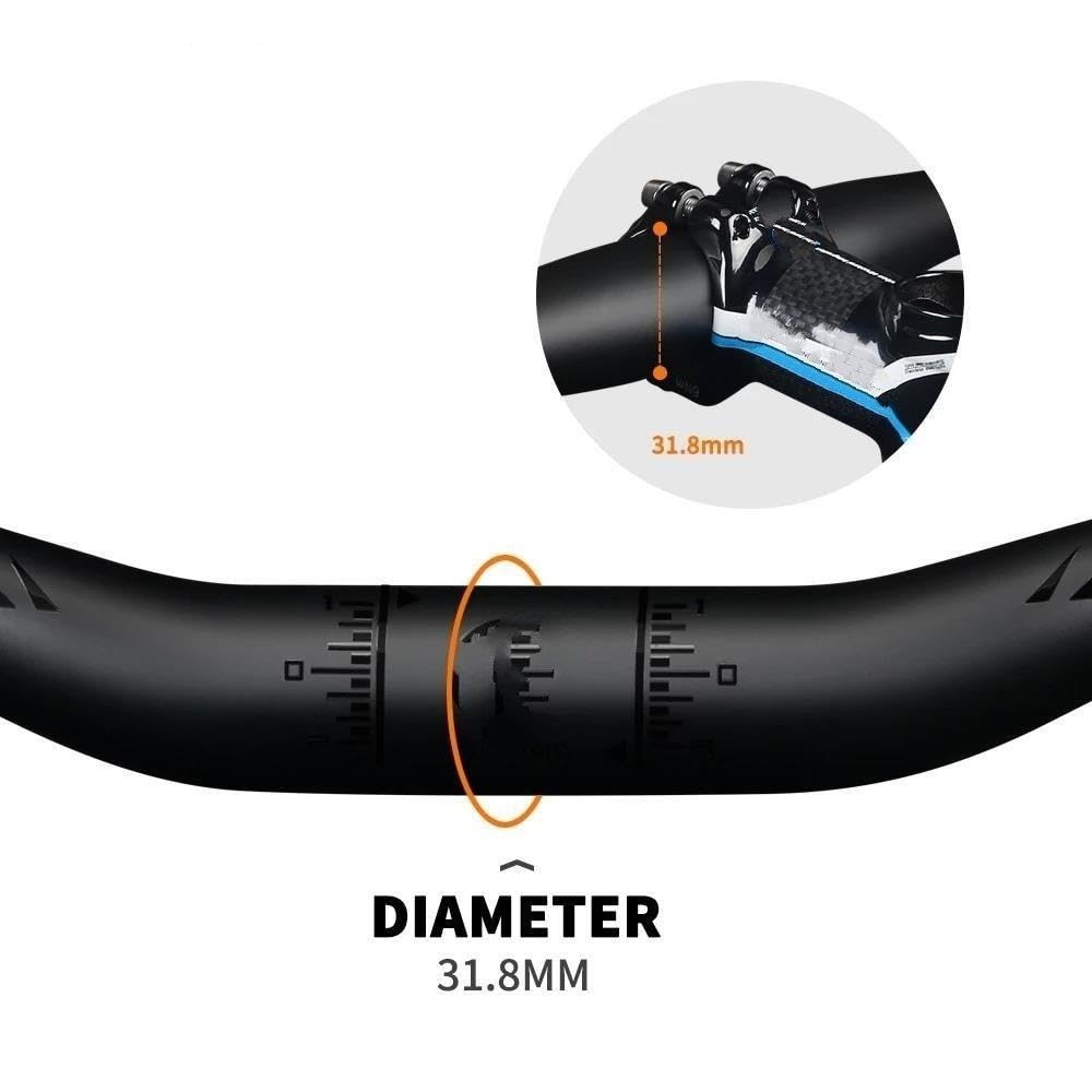 Elevador Potencia Manillar de Carbono para Bicicleta de montaña, Manillar de 31,8mm de Altura, Ancho de 580mm - 760mm