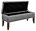 Pulaski Hinged Top Button Tufted Bed Heathered Grey, 41.50