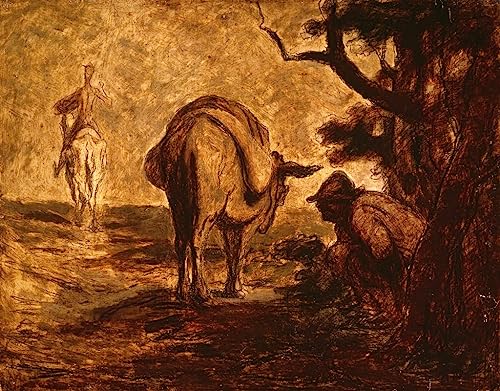 Tableau Don Quichotte Daumier, décoration murale vintage, poster chambre 60x90