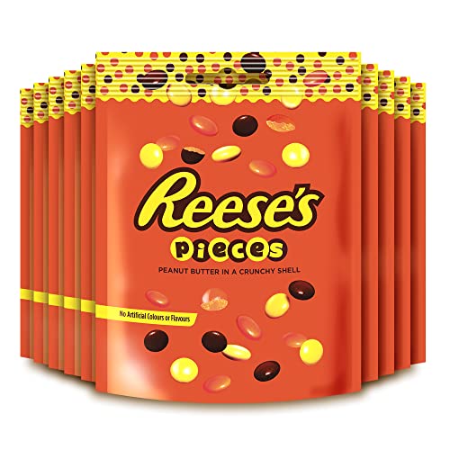 Reese's Pieces Bonbons au beurre de cacahuètes Confiserie de chocolat-Sachet 90g- carton de 10 uvc