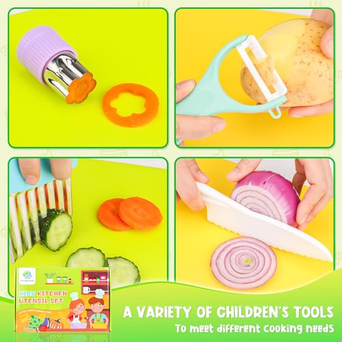 image for FUNGYAND 22 Piece Kids Cooking Set - Montessori Kitchen Tools with Pla