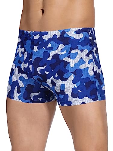 Image of Men's Square Leg Swimming Jammer Shorts UPF50+,Men Swimsuit Swim Jammers Fabric Shape Retention
