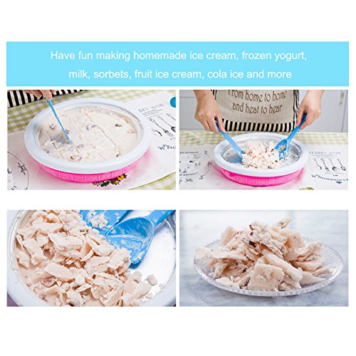 Rely2016 Household Non-Electronic Quick Ice Cream Maker Machine For Milk Yogurt Fruit Ice Cream Maker Plate Pan, Alloy Aluminum Plate Blue Color #TOP6