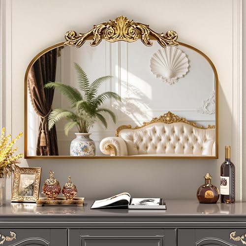 Vintage Arched Wall Mirror, 28"x 20" Bathroom Vanity Mirror with