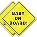 Baby On Board Signs for Cars - Reflective Magnet Sign for Bumper - 2 Pack, 5.5” by 5.5” - Magnetic Sticker Safety Signs, Accessories for Baby in Cars