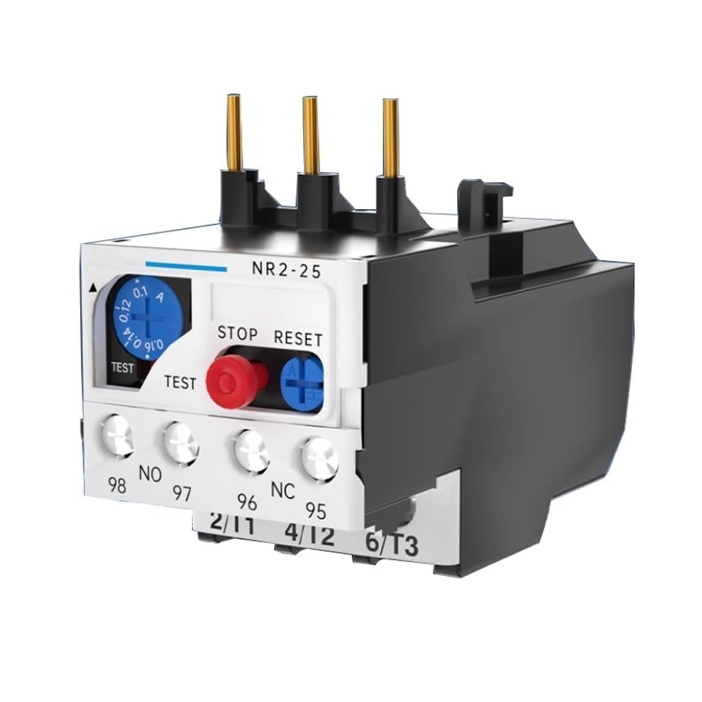 1Pcs 0.1-25 Amp NR2-25 AC Contactor Thermal Relay 3 Phase Motor Overload Protector(0.10-0.16Amp)