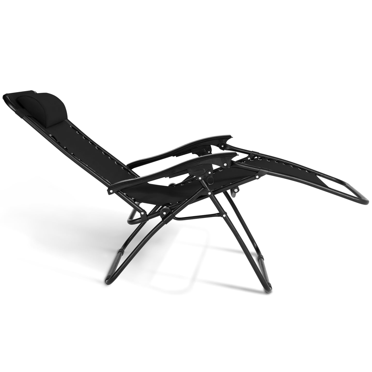 IDMarket - Lot de 2 fauteuils de Jardin inclinables Relax Noir
