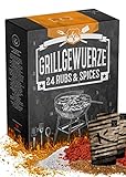 BBQ Grillgewürz Adventskalender I Weihnachtskalender 2022 mit 24 edlen Barbeque Gewürzspezialitäten I Premium BBQ Adventskalender Männer