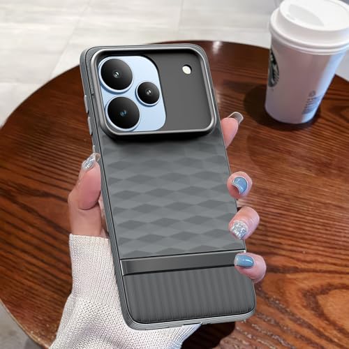 Image of Pikkme Back Cover for Realme P4 Pro 5G Soft Grip 3D Hexa Cube Texture Silicone Bumper Case (Grey)
