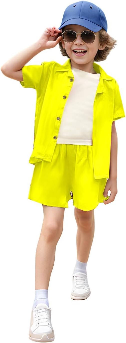 A.T.U.N. (ALL THINGS UBER NICE) Polyester Boys Solid Two Piece Set | Co-Ord Set For Boys