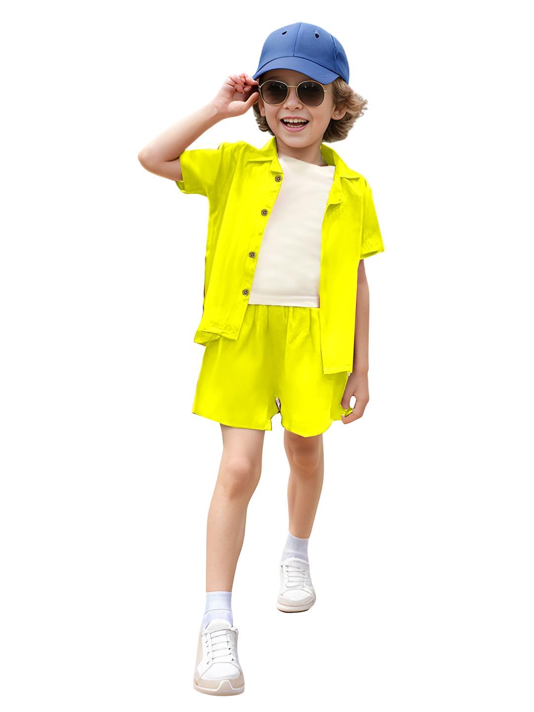 A.T.U.N. (ALL THINGS UBER NICE) Polyester Boys Solid Two Piece Set | Co-Ord Set For Boys