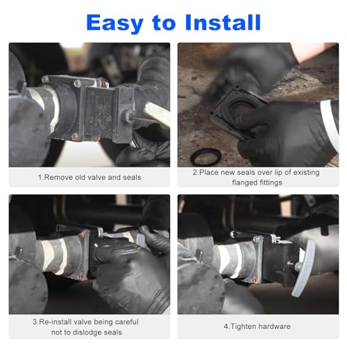 Image of T1001-9VP RV Waste Valve Seal Kit 1-1 /2 Inch Replacement Valterra Lasalle Bristol Grentec 1.5 inch Waste Valve Seals- Flexible Rubber RV Sewer Valve Seal Kit