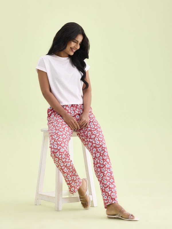 Image of GO COLORS Soft Cotton Lounge Pants Full Length for Women| Breathable, Mid Rise