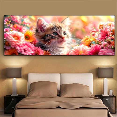 Diamond Painting Fleur Grand Format Chat Broderie Diamant Adulte - 2