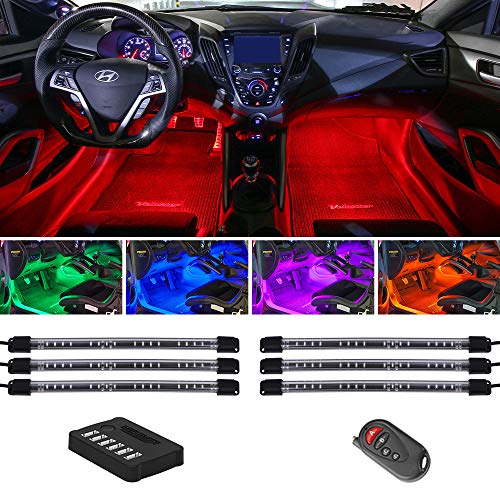LEDGlow 6pc Million Color LED Underdash Car Interior Light Kit - Universal Fitment - Flexible Light Tubes - Wireless Remote LEDGlow 6pc Million Color LED Underdash Car Interior Light Kit - Universal Fitment - Flexible Light Tubes - Wireless Remote