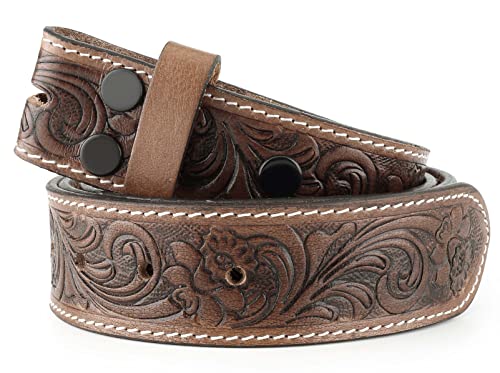 Image of F&L CLASSIC Western Belt without buckle for men - Full Grain Leather Cowboy Belts for jeans - One Piece Leather strap belt