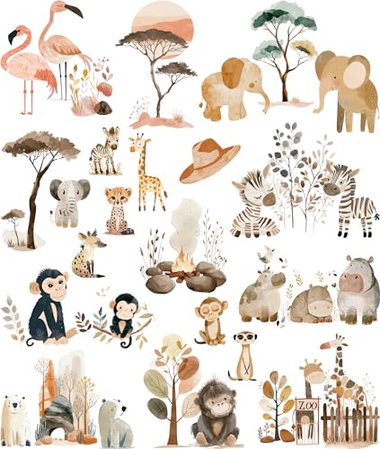 Papier de riz Zoo Safari pour décorer une chambre d'enfant en style jungle