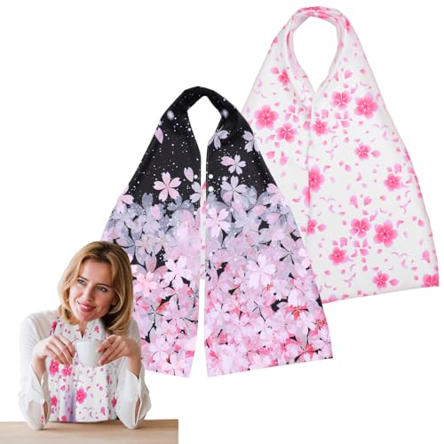 APLZGMG Lot de 2 bavoirs élégants pour adultes, bavoirs à clipser pour adultes, pour manger et manger, protection de vêtements en coton pour personnes âgées, femmes et hommes (noir et blanc avec