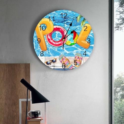 Reloj de pared redondo analógico PVC 12 pulg silencioso miniatura 2