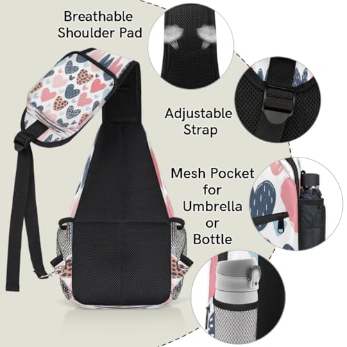 Bolso Sling para Hombre y Mujer en Forma de Corazón miniatura 4