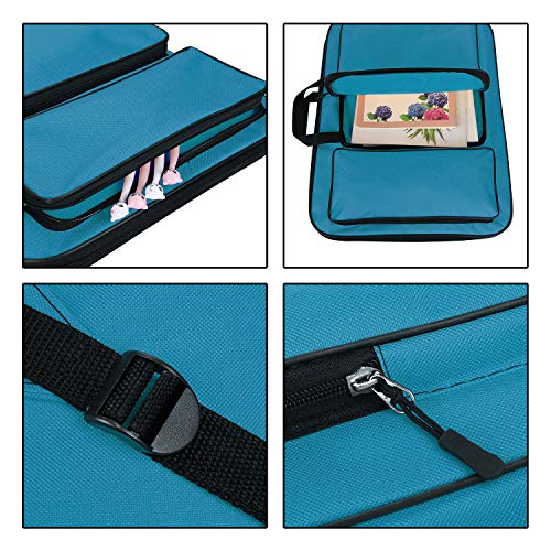 Image of ITODA A3 Art Portfolio Carry Case Bag Drawboard Tote Handheld Storage Portable Shoulder Lightweight Box for 8k Sketch Pad Artist Drawing Painting Supplies