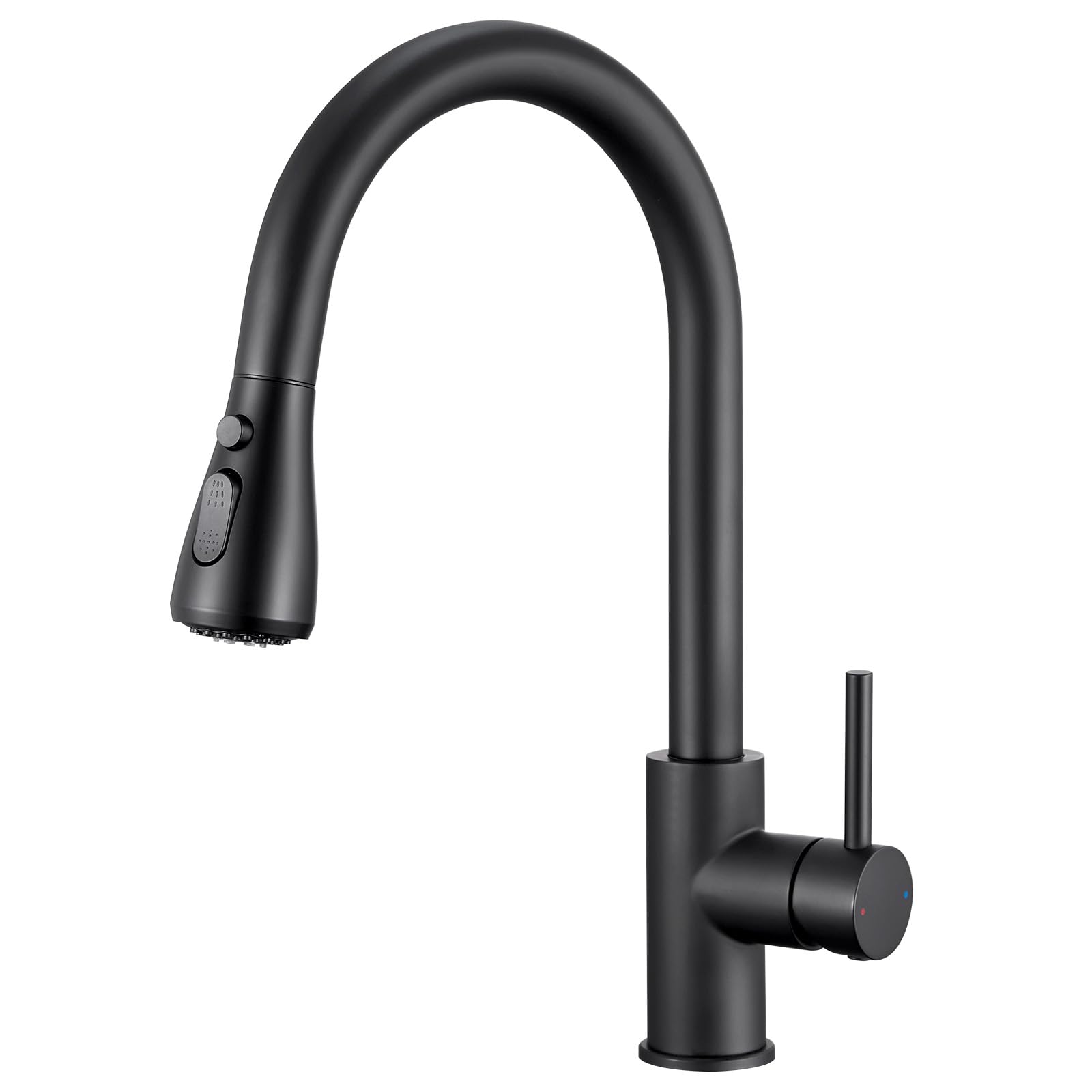 Wasserhahn küche mit Ausziehbar Hochdruck fur Spüle - Küchenarmatur Schwarz mit Brause - Edelstahl Armatur Anthrazit fur Spuelbecken - Mischbatterie Schwenkbar mit Schlauch - Spueltischarmatur Matt