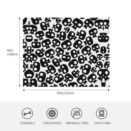 Couverture douillette crânes 127x101 cm plaid doux et chaud - 6