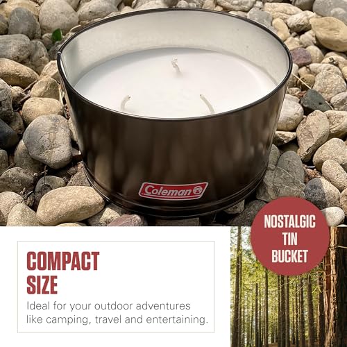 Coleman Outdoor Citronella Candle, 3-Wick Decorative Tin Bucket Candle for Patio, Backyard, Camping, and Outdoor Use, Up to 35 Hours Burn Time, 20oz - image 5