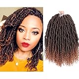 Bomb Twist Crochet Hair 12 Inch 6 Packs Ombre Brown Mini Passion Twist Crochet Hair for Black Women Pre-looped Spring Twist Crochet Braids Nubian Twist Synthetic Hair Extension (T30#)
