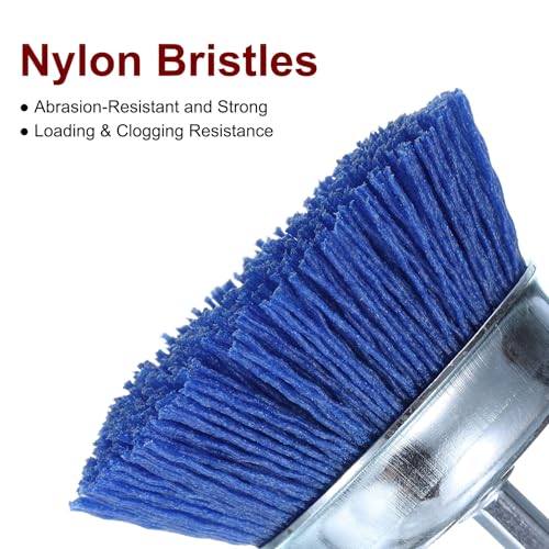 QUARKZMAN Nylonfilament-Schleifradbecherbürste Für Bohrmaschine Schleifbürstenset Mit 1 4 Sechskantaufnahme 3 Geeignet Für Rost Korrosion Farbe Entfernung Und Oberflächenreinigung