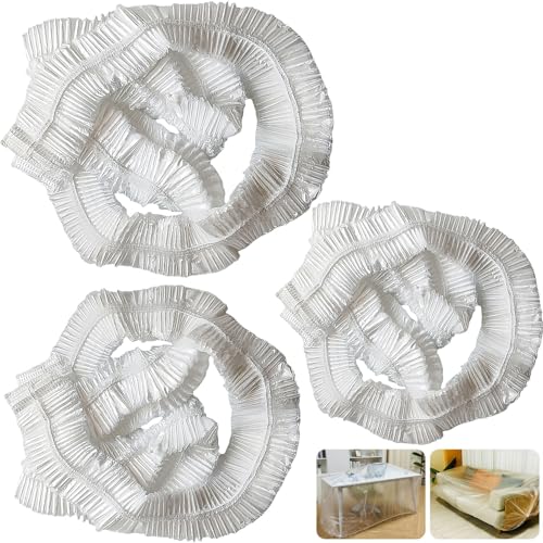 WHZAZGW Clear Plastic Couch Cover, 3 Sizes