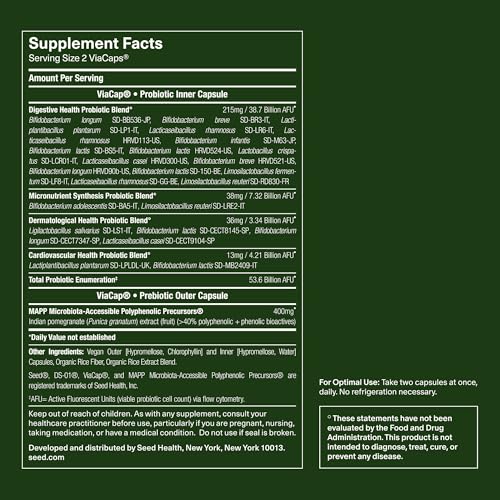Seed DS-01 Daily Synbiotic - Prebiotic and Probiotic for Women & Men - Digestive Health, Gut Health, Immune Support, Bloating & Constipation Relief - Vegan & Shelf-Stable - 60 Capsules (30-Day Supply) - Image 8