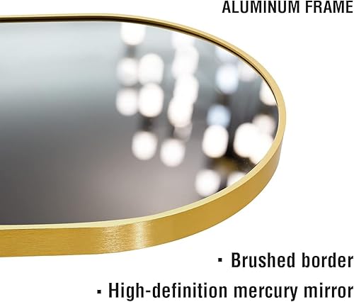 Miniatura 6 de OGCAU Espejo de longitud completa, espejo de pared de longitud completa, espejo de pared para pared en el dormitorio, espejo superior arqueado,