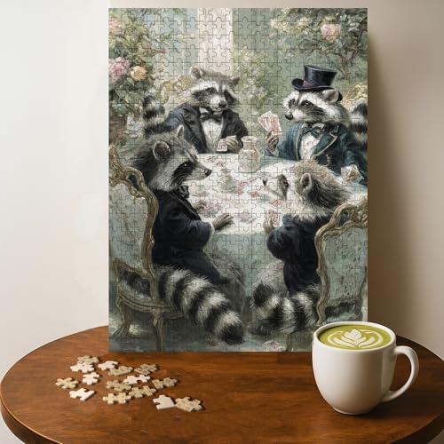 Puzzle 500 pièces ratons jouant au poker adulte 20 x 15 po