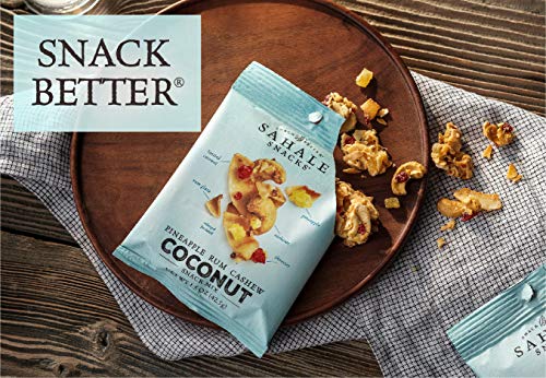 Sahale Snacks Pineapple Rum Cashew Coconut Snack Mix, 1.5 Ounces (Pack Of 18) & Pomegranate Vanilla Flavored Cashews Glazed Mix, 1.5 Ounces (Pack Of 9) #TOP3