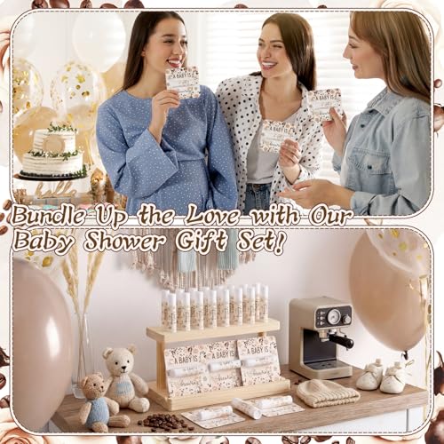 Image of 24 Pcs Baby Shower Favors for Guests, A Baby Is Brewing Coffee Theme Lip Balm Bulk, Moisturizing Lip Balm Set with Thank You Tags, Cute Party Favors Decorations