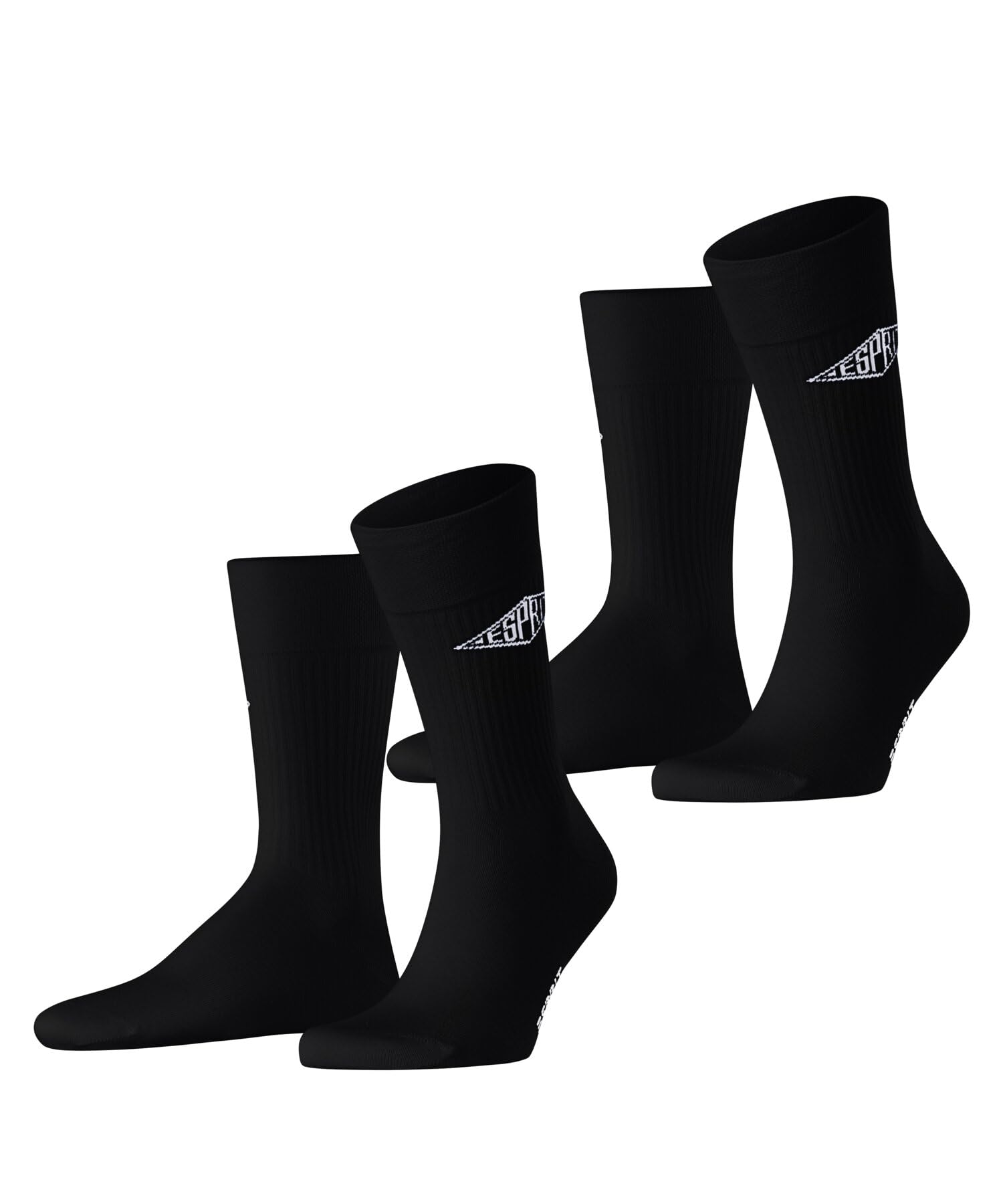ESPRIT Herren Unisex Logo 2-Pack Socken atmungsaktive biologische Baumwolle gemustert 2 Paar