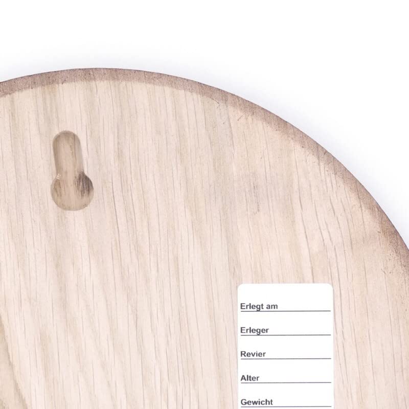 Generisch Targhetta rotonda scuro AF 21 cm con foglia di quercia, copertina grande con cuneo per trofei