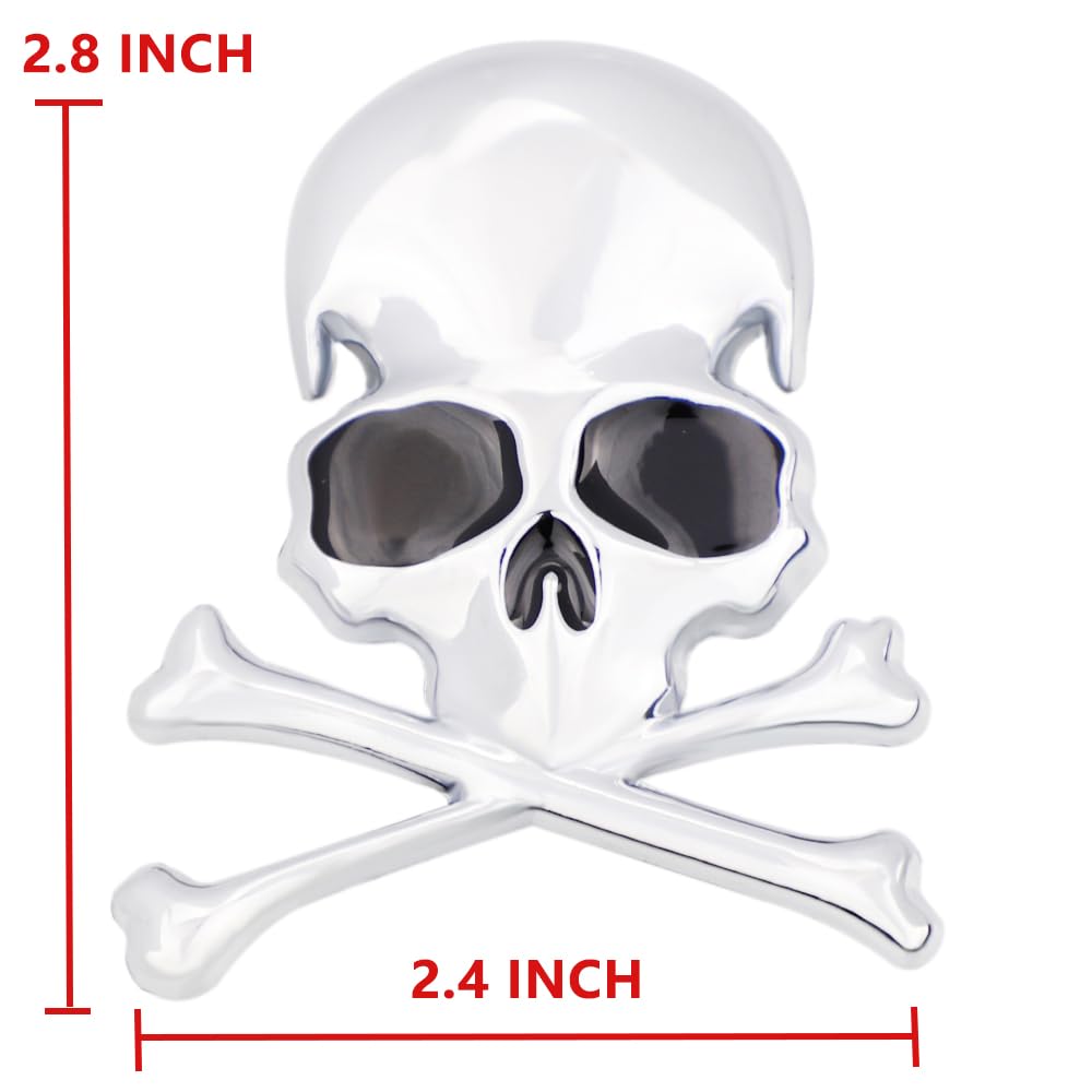 Find Chrome Vehicle Skull Demon Iron Metal Cross Bone Logo Emblem Badge Decal Sticker In CN, China - Foto 2