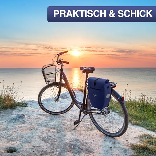 Valkental® Große & wasserdichte Gepäckträgertasche - Fahrradtasche für Gepäckträger mit großen Reflektoren [Abschließbar] Bombenfester Sitz - Mehrfach ausgezeichnet - Gefertigt für Langlebigkeit