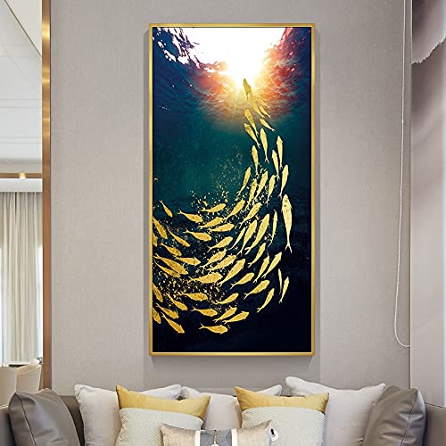 Kit Diamond Painting Strass Complet Poisson Rouge - Mosaïque Autocollante 40x100